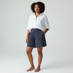 Ann Taylor Loft Navy Printed Flowy Dress Short